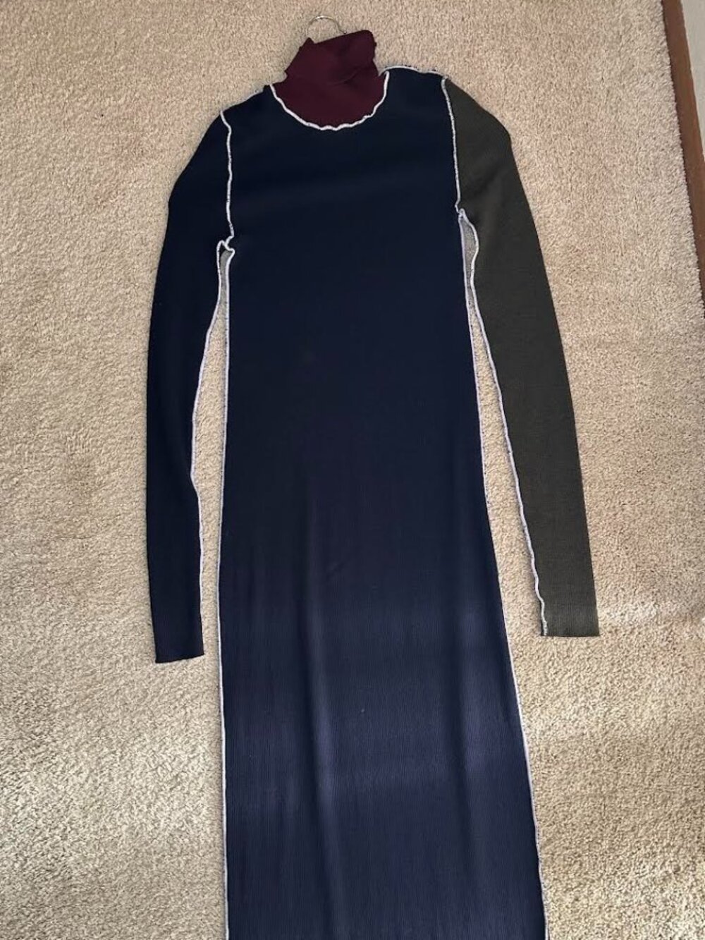 Maison Margiela MM6 Patchwork Turtleneck Knit Dress (Rare Colorway)